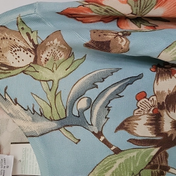 Nwt Silk Club Collection Floral Sweater Silk & Cotton Spring Vintage - Picture 2 of 5